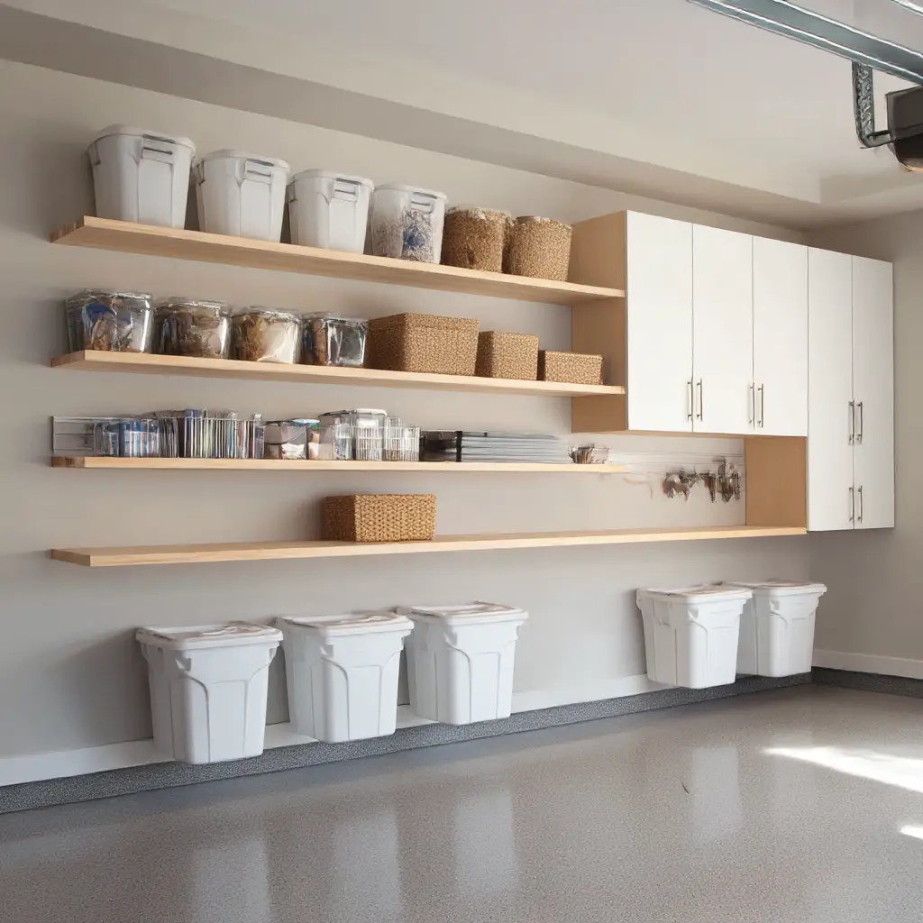 Floating Shelves with Hinged Doors