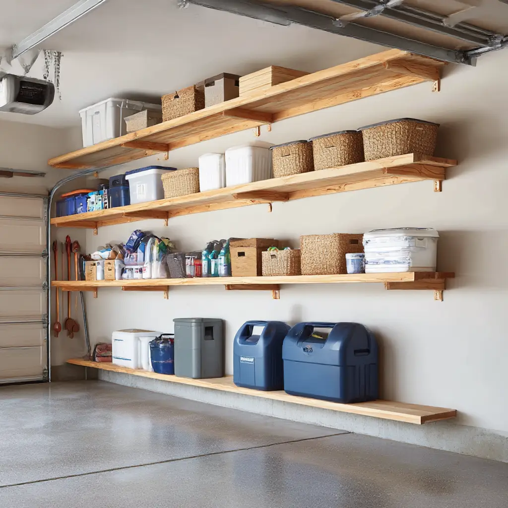 Floating storage shelves