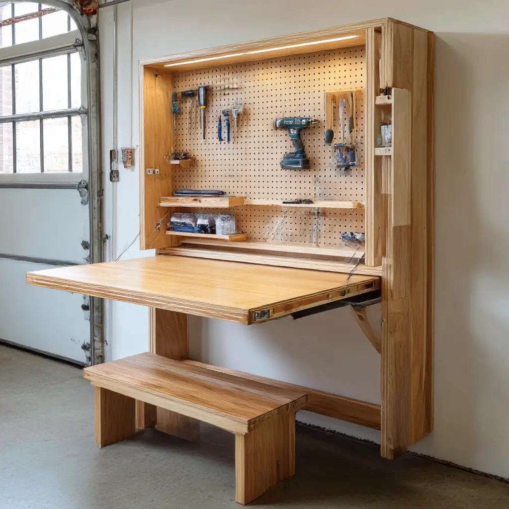 Fold-Down Workbench