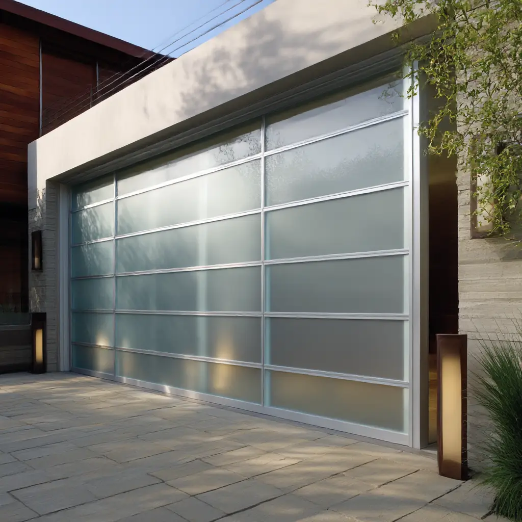 Frosted Glass Roll-Up Doors
