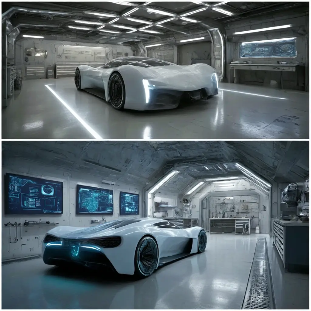 Futuristic Tech Garage