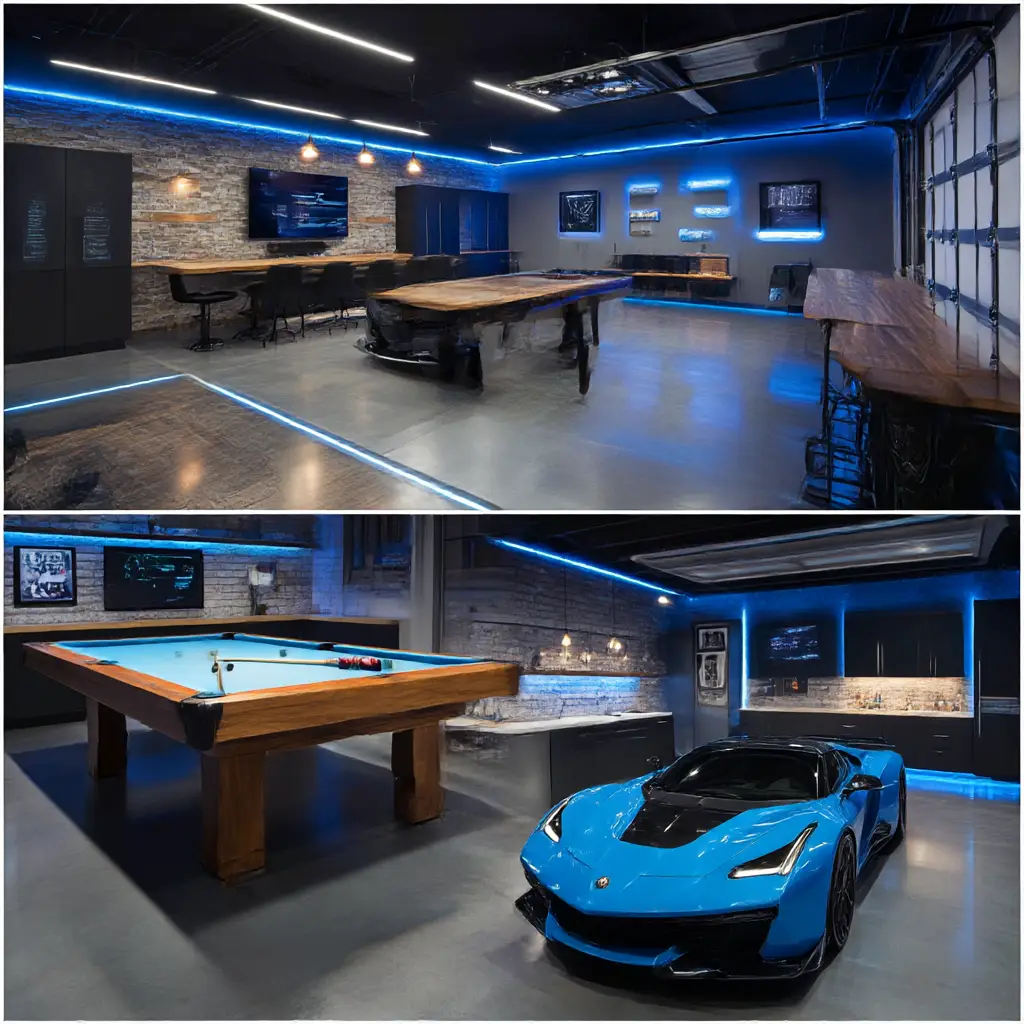 Gaming and Pool Hybrid Room