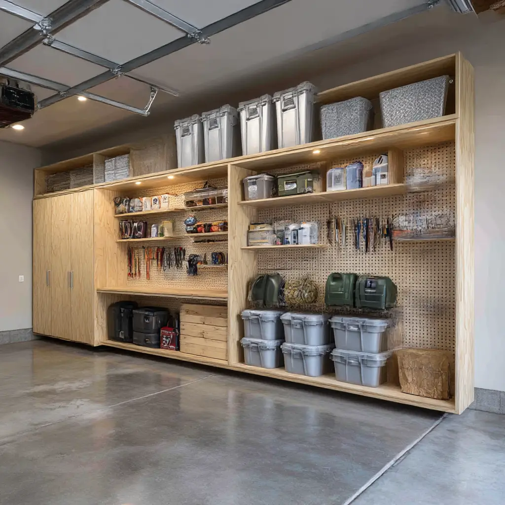 Garage with Built-In Storage