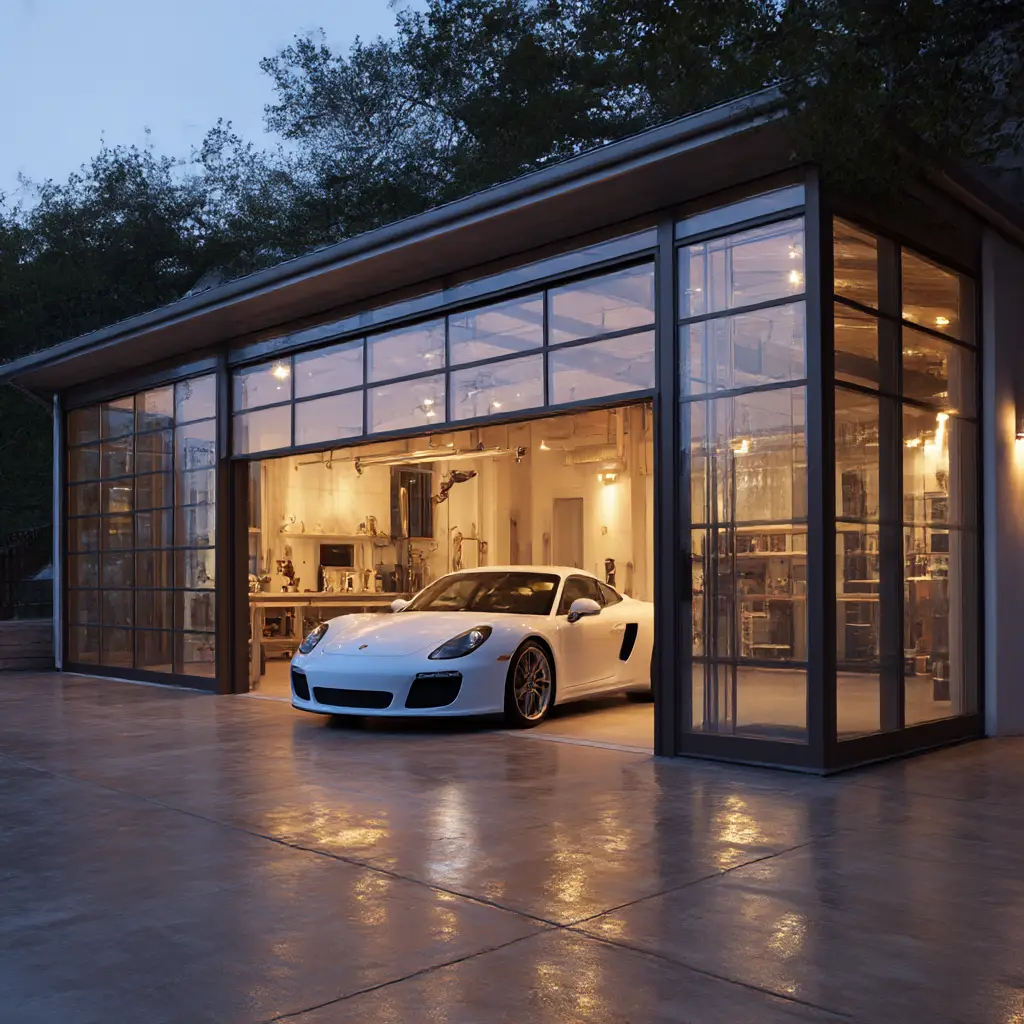 Garage with Glass Walls