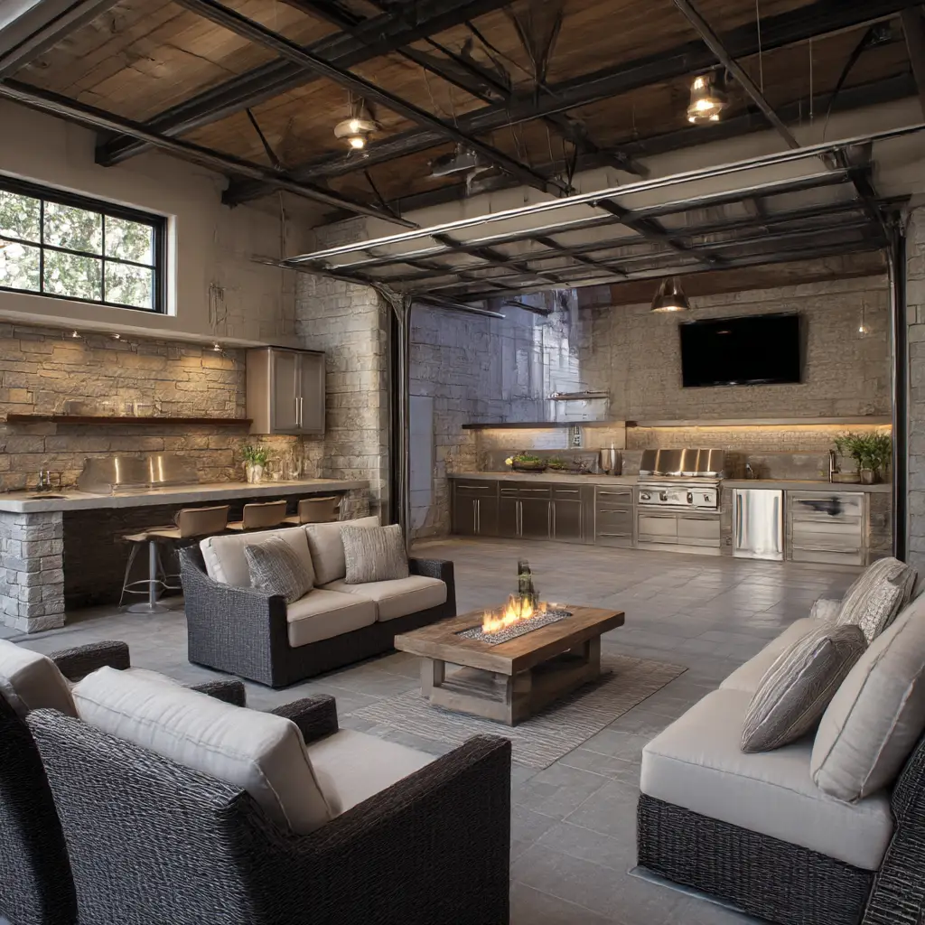 Garage with Outdoor Living Space