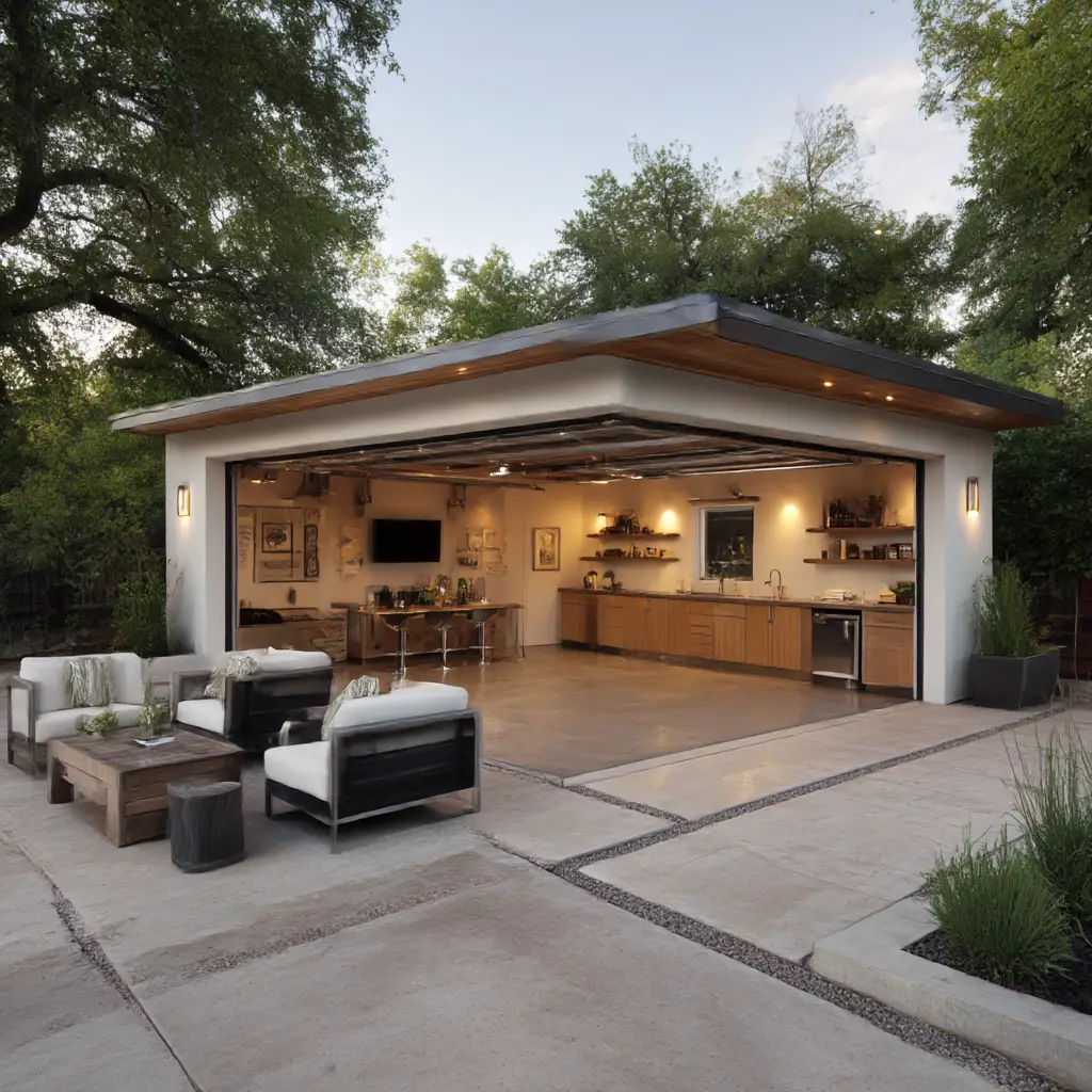 Garage with Outdoor Patio