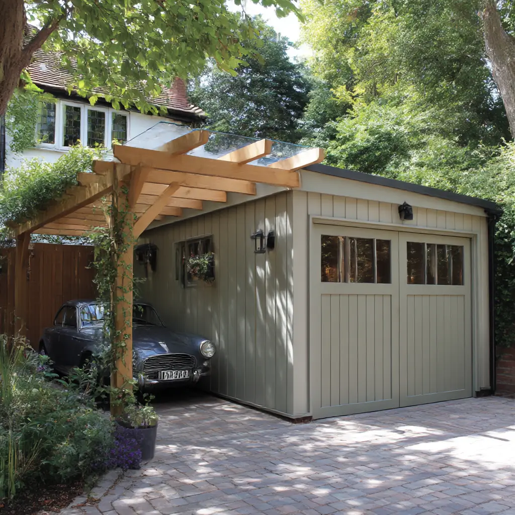 Garage with Pergola Extension