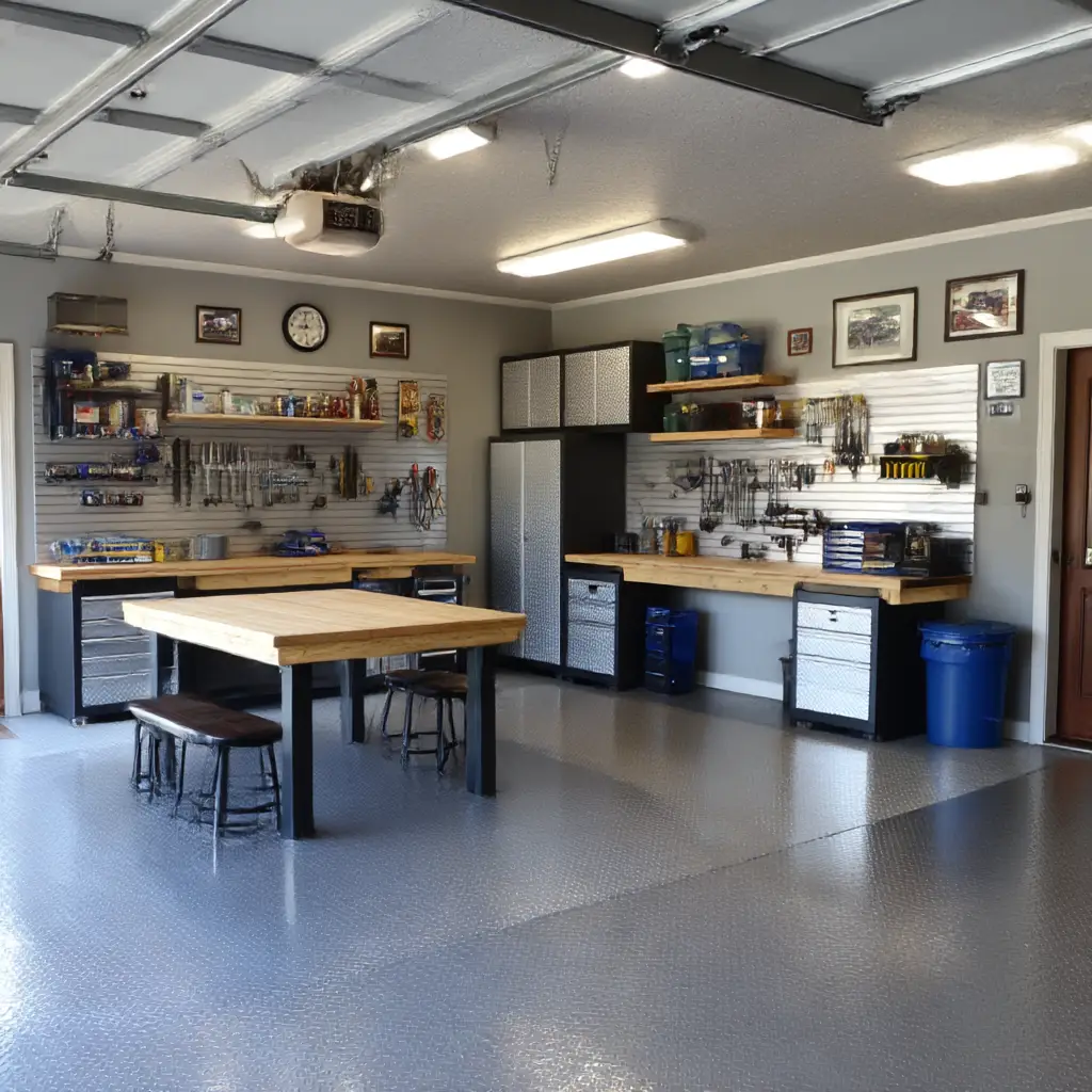 Garage with Workbench Area