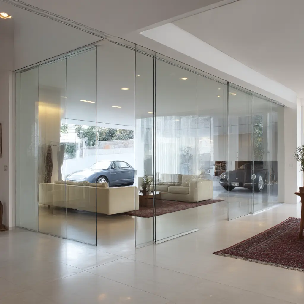 Glass sliding partitions
