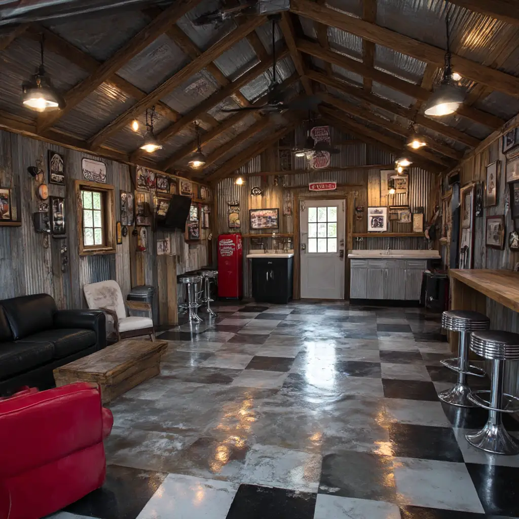 Go for a man cave or she shed style