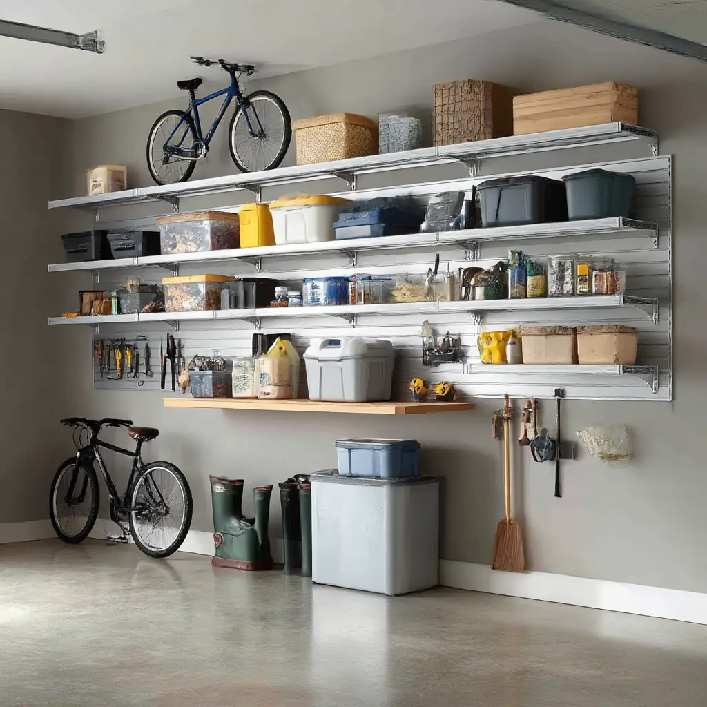 High-mounted wall shelves