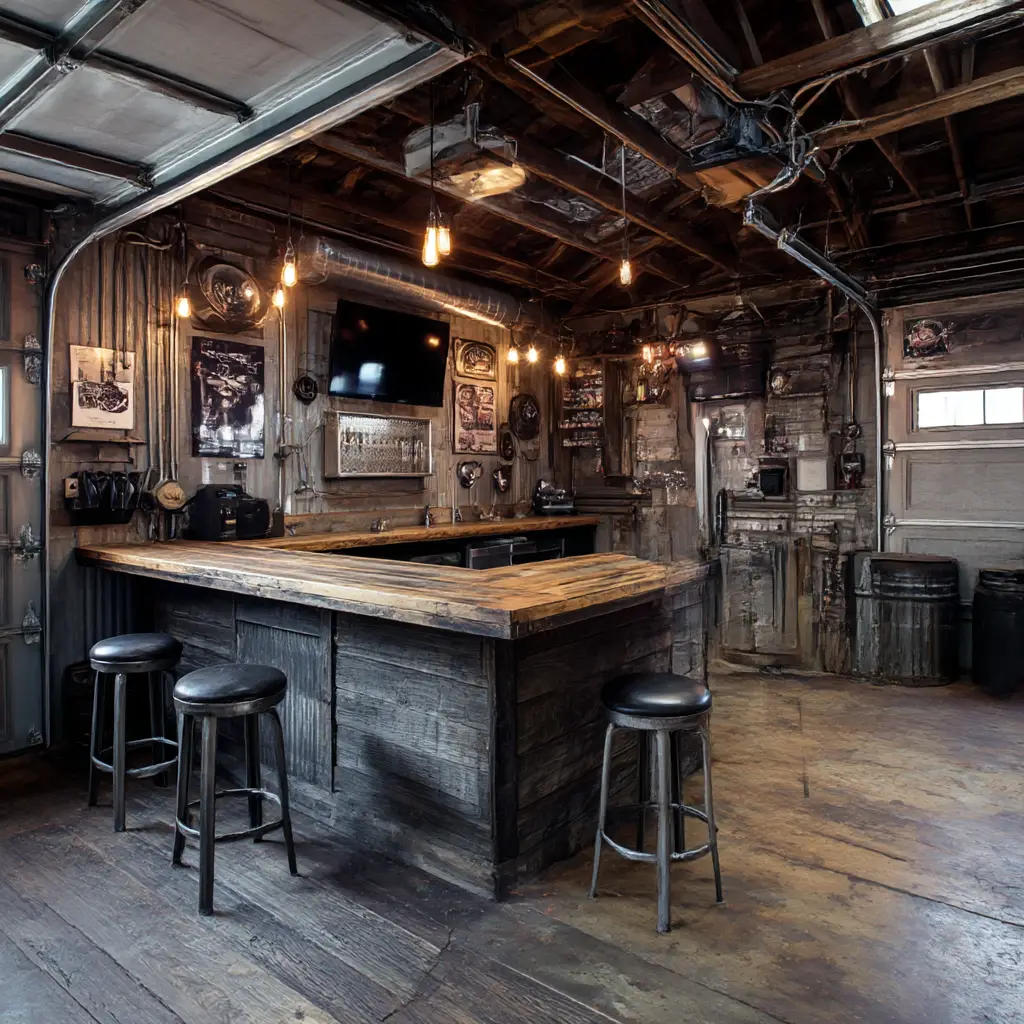 Industrial Man Cave Bar
