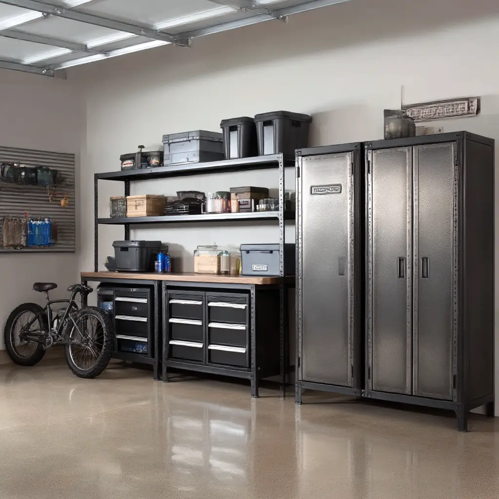 Industrial Steel Cabinets with Shelves