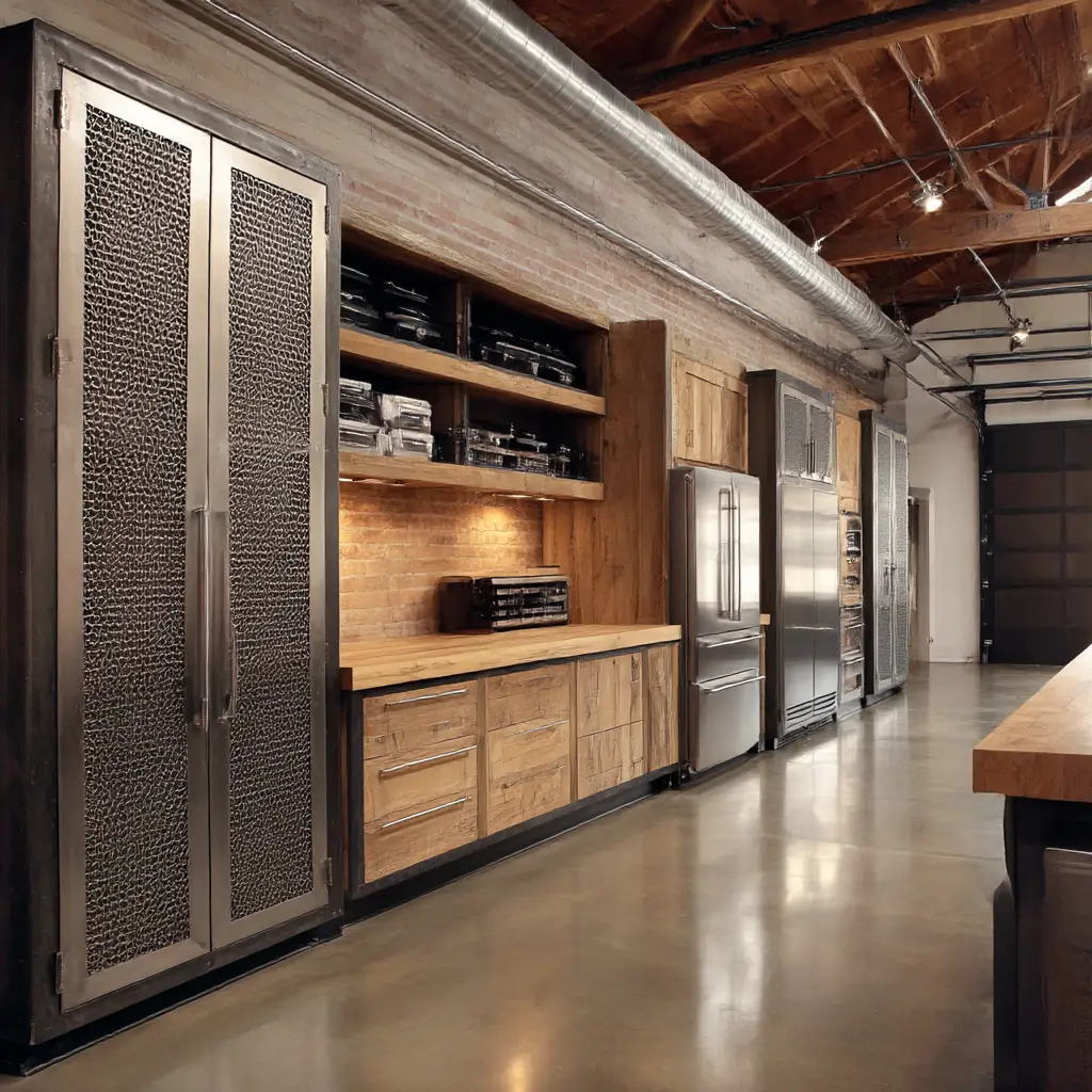 Industrial-style cabinets
