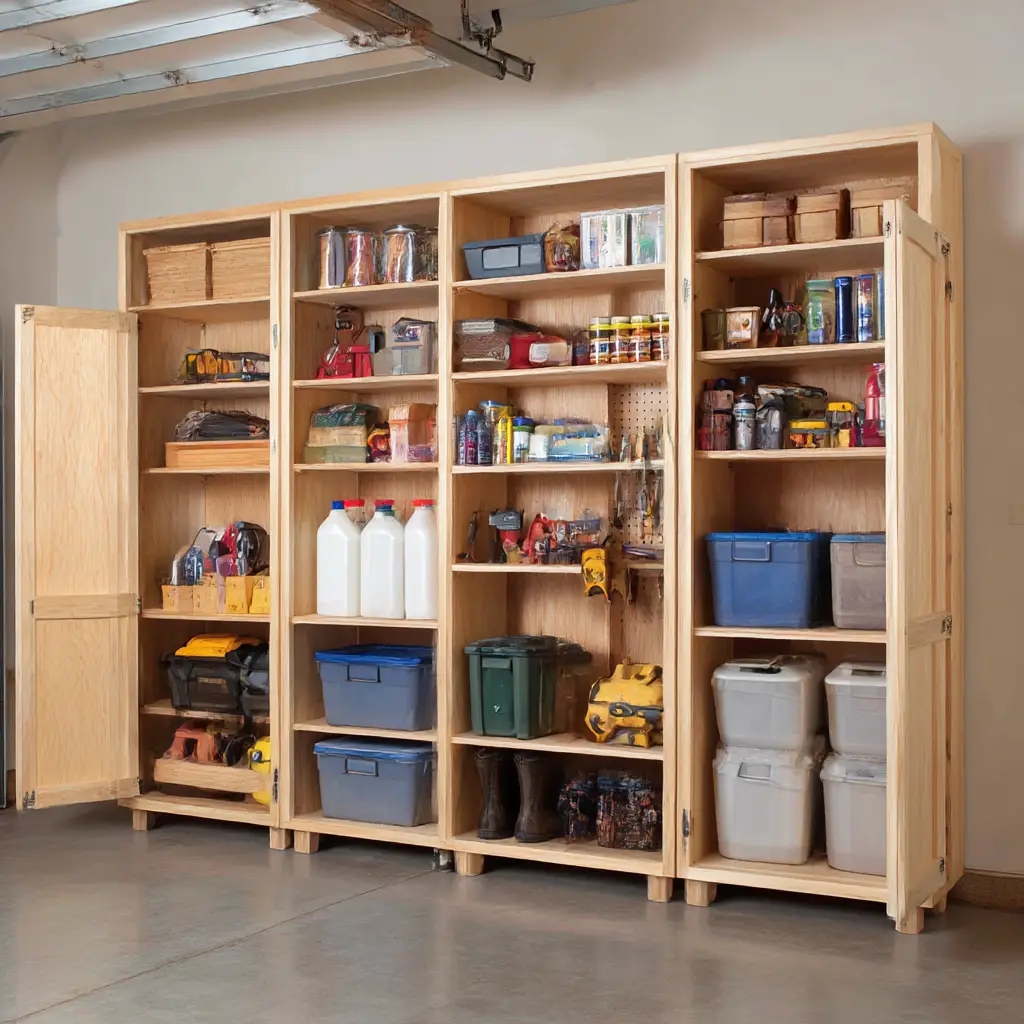 Lockable Wooden Shelving with Doors