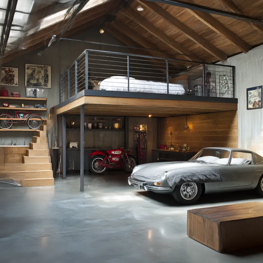 Loft-style sleeping area