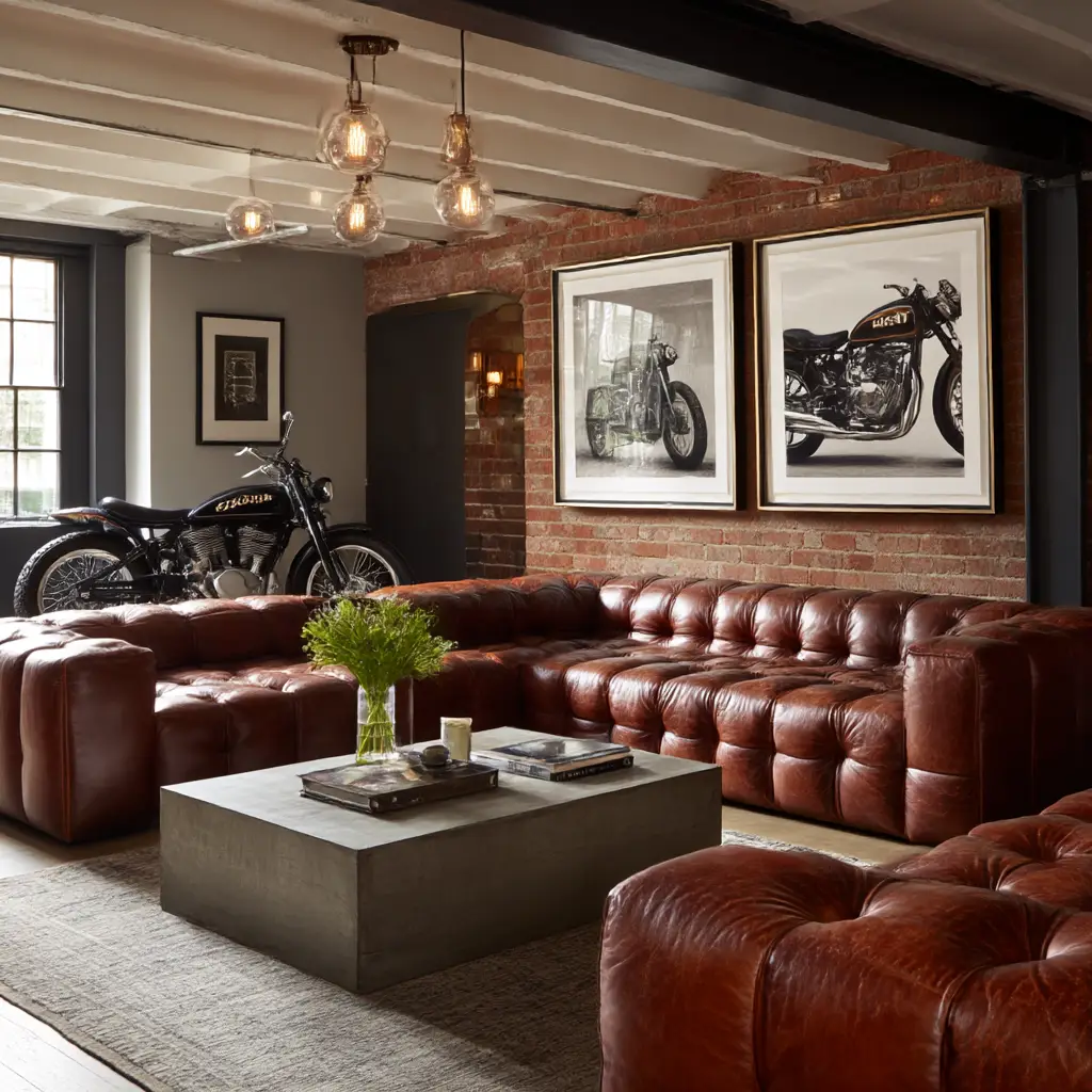 Lounge with Leather Sofas