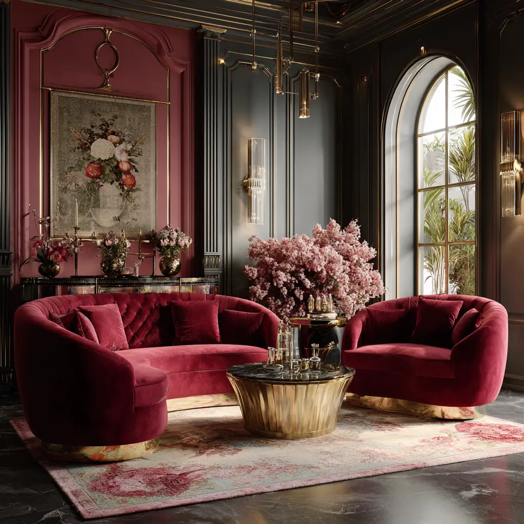 Luxurious velvet seating