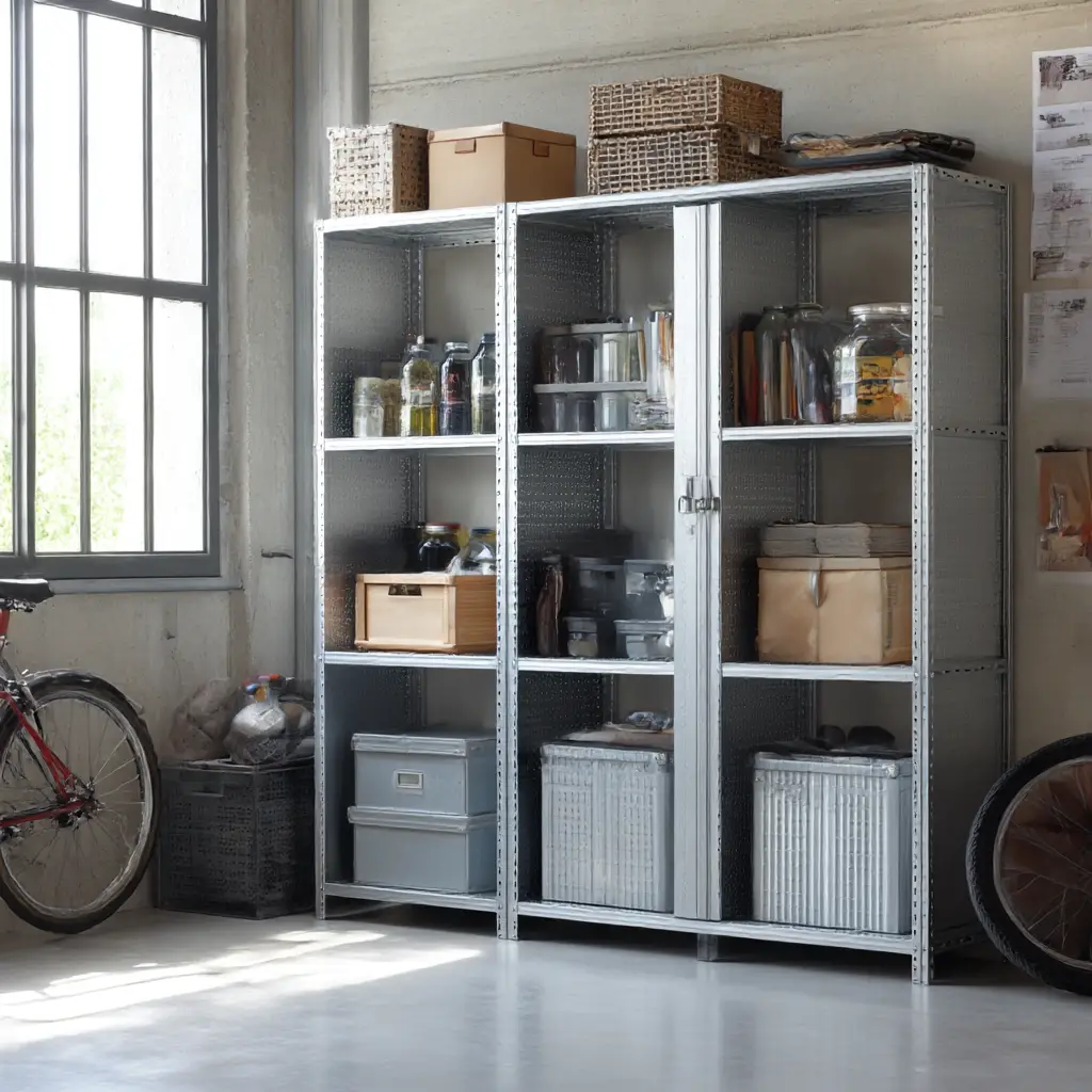 Metal Shelving Units with Lockable Doors