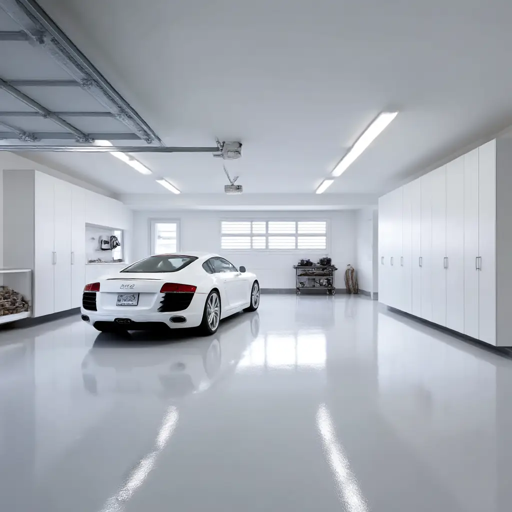 Minimalist White Garage