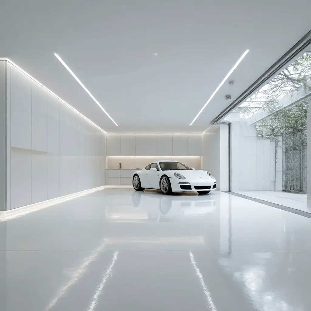 Minimalist White Garage
