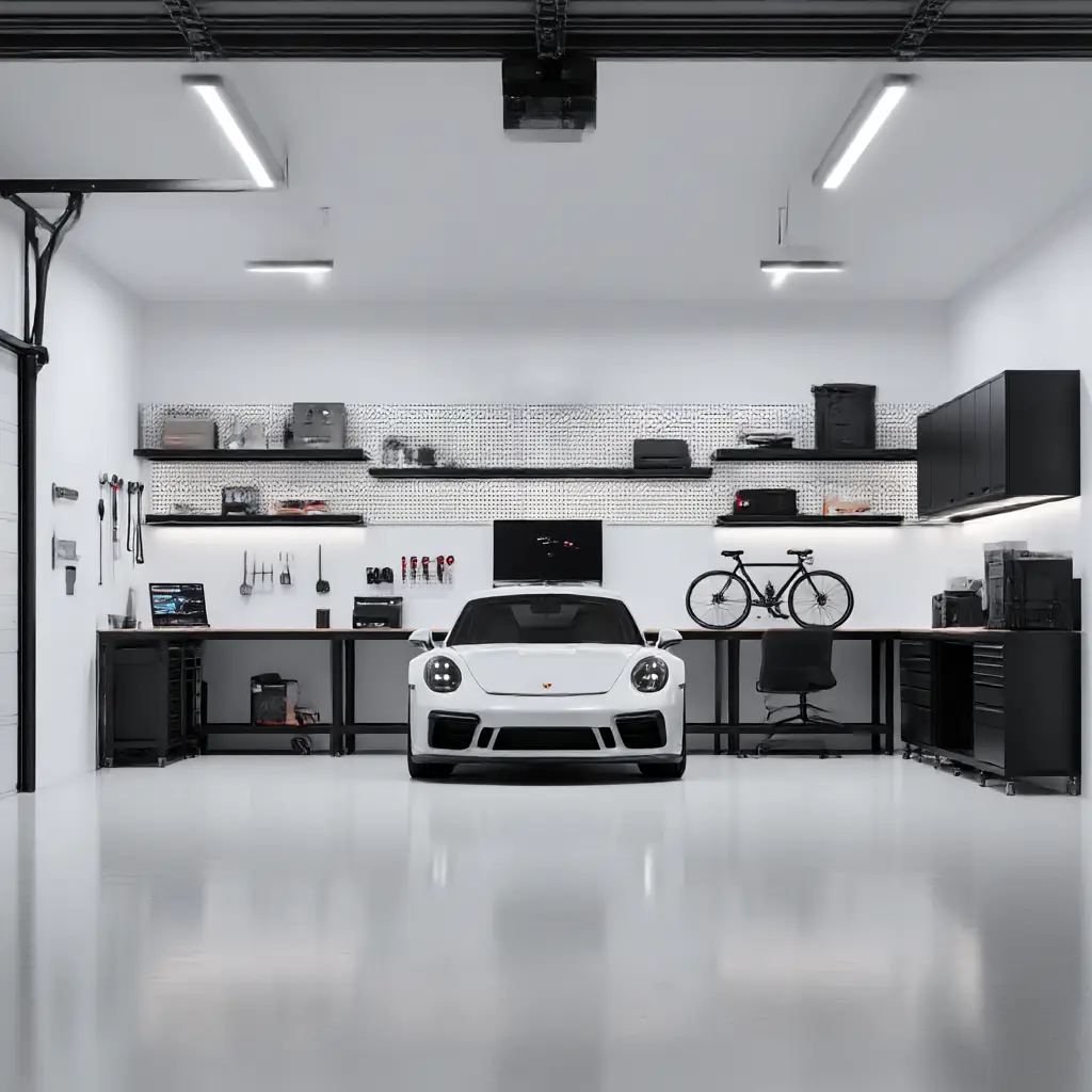 Minimalist black-and-white setup