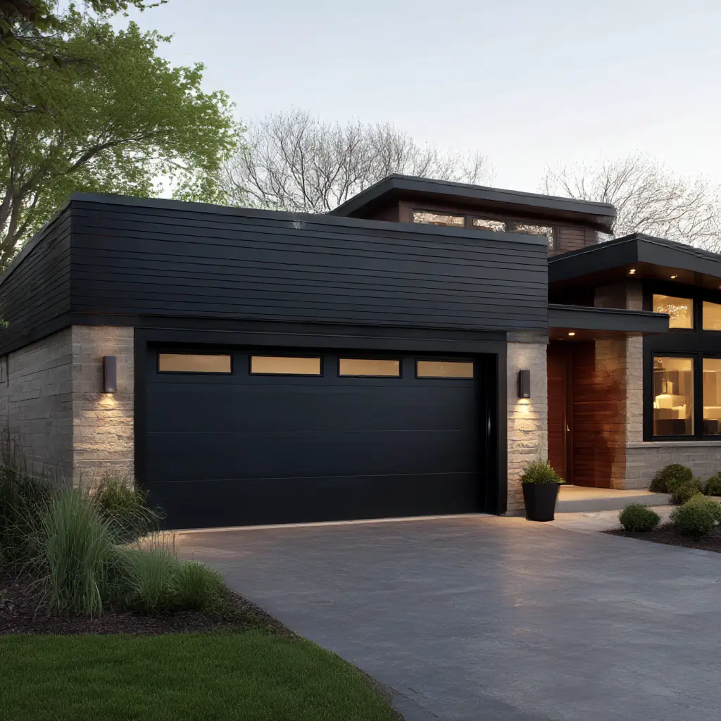 Modern Black Garage Doors
