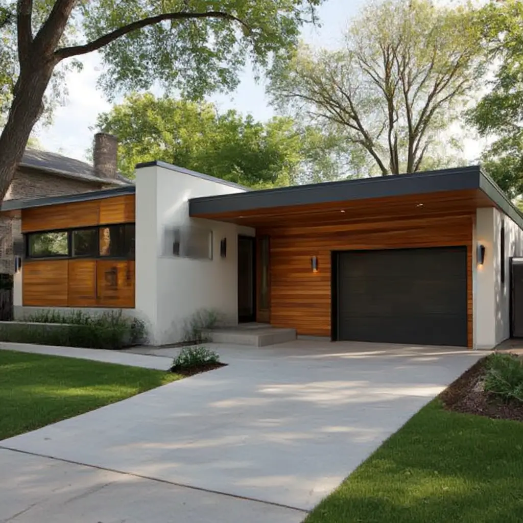 Modern Detached Garage with Flat Roof