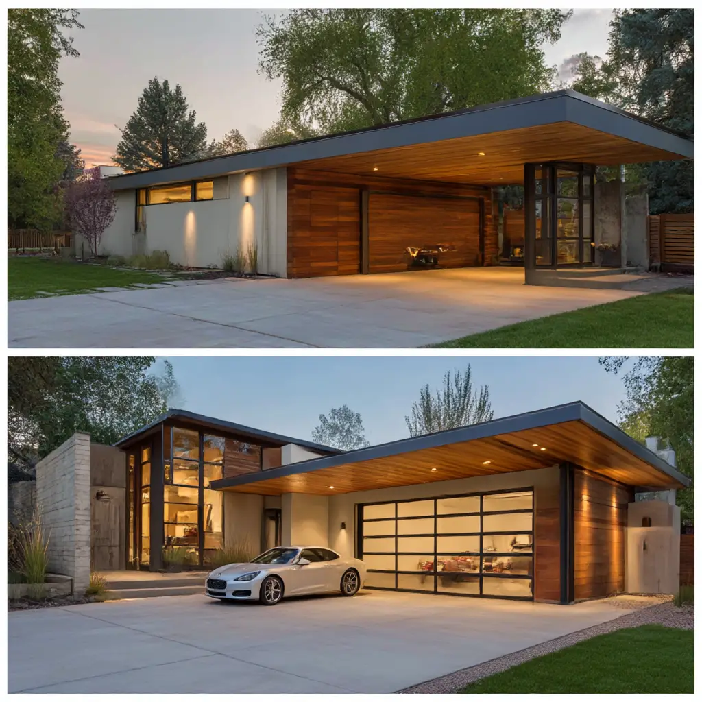Modern Flat Roof Garage