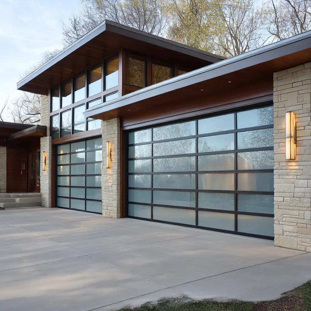 Modern Glass Panel Garage Doors