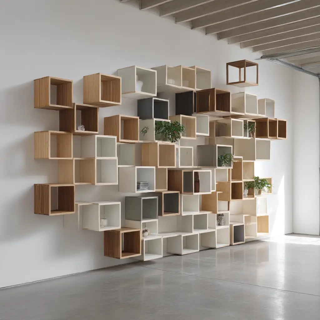 Modular cube shelves