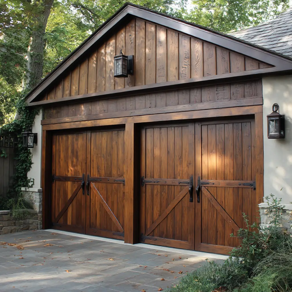 Natural Stained Wood with Iron Hinges