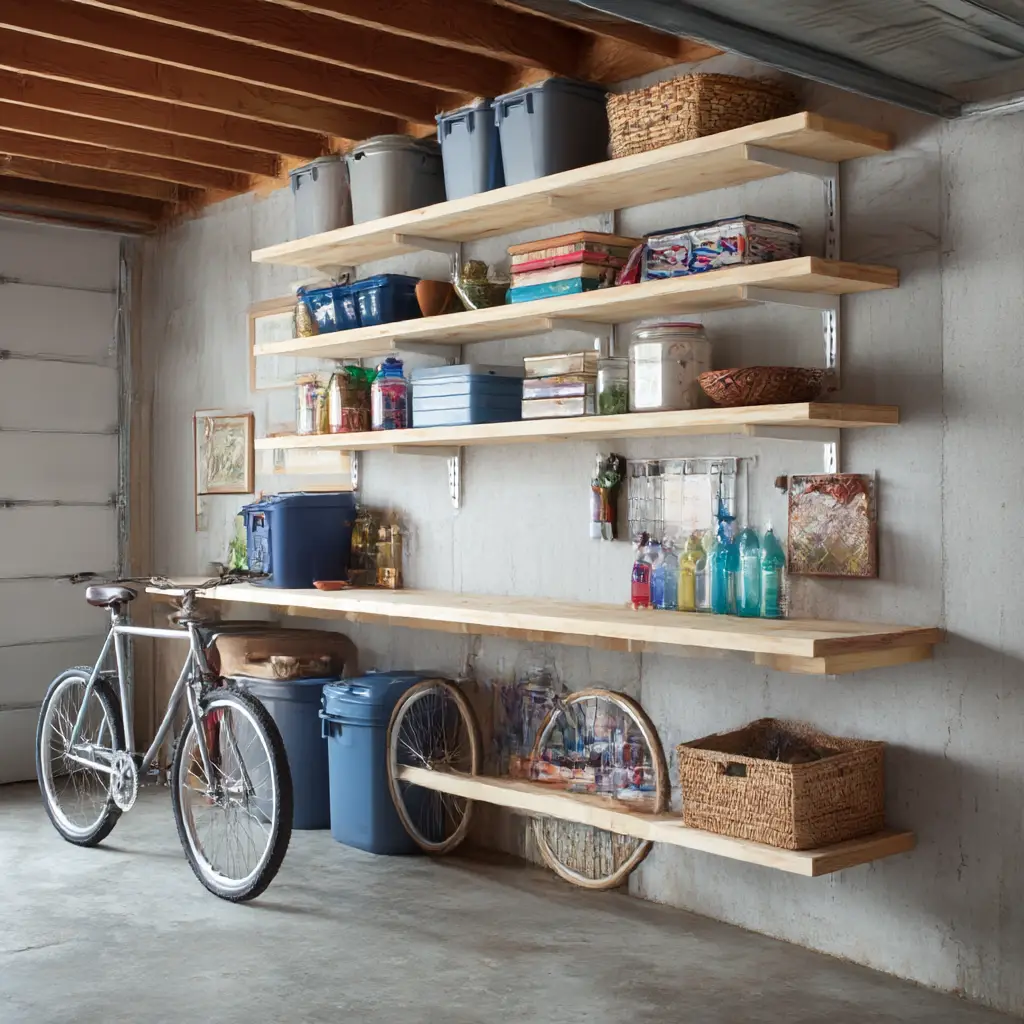 Open Shelving Along Walls