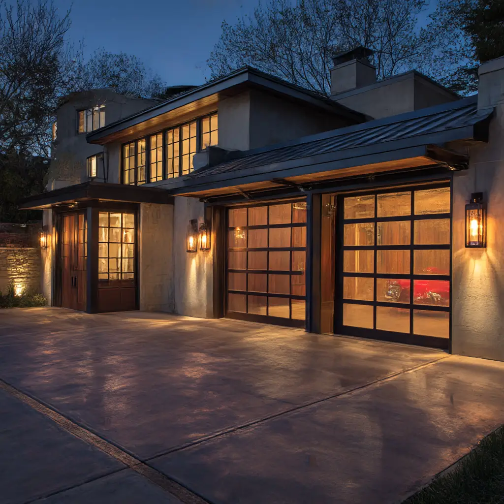 Open-concept garage door lighting