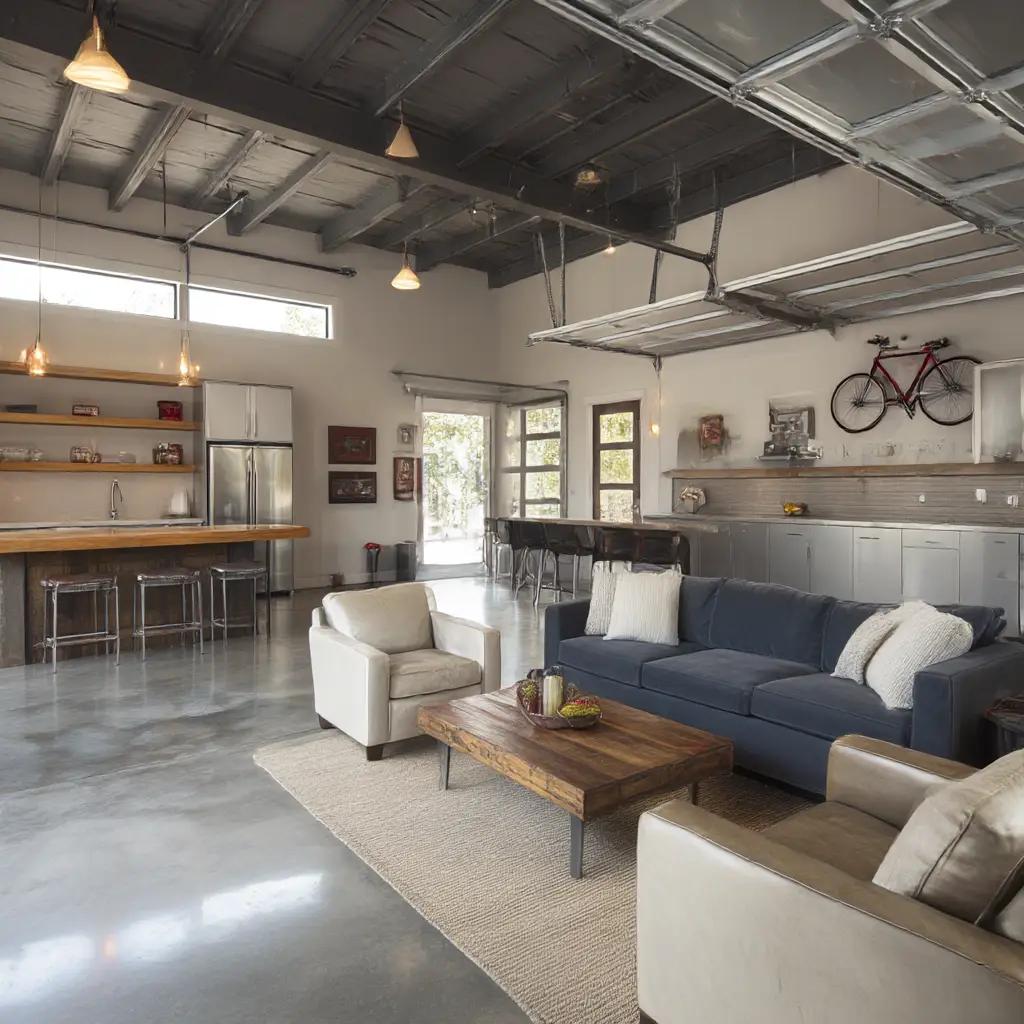 Open-concept living layout