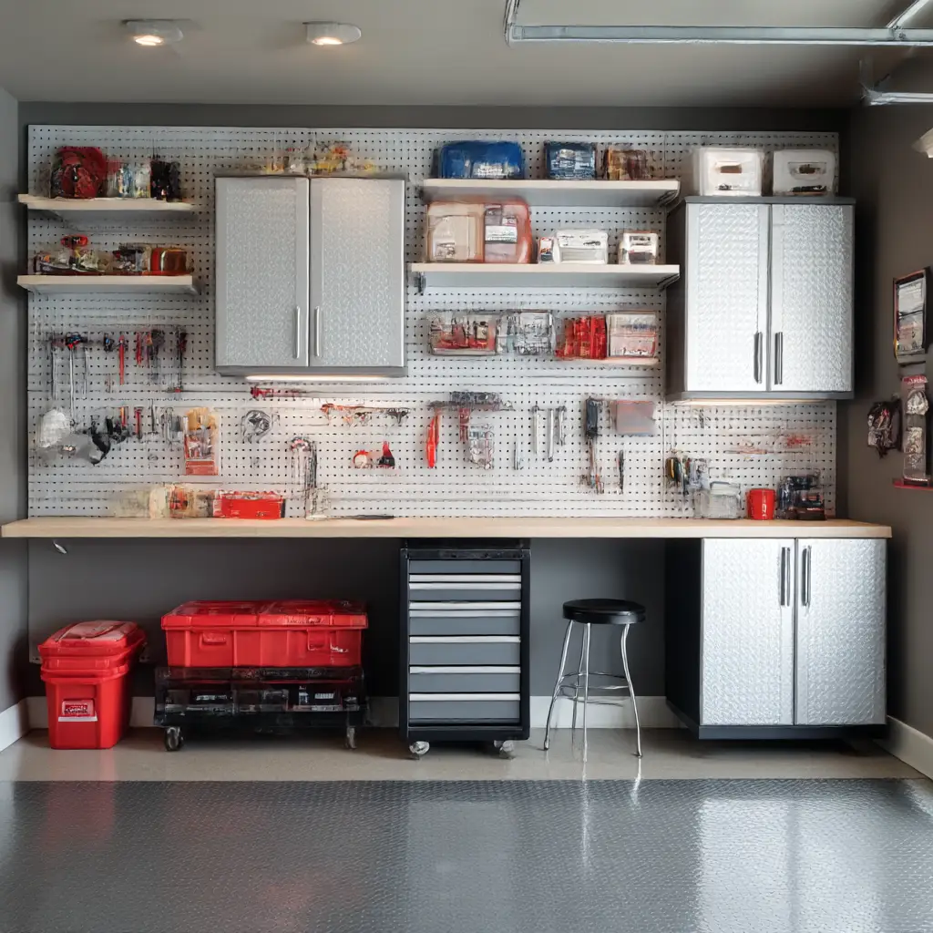 Pegboard and Cabinet Combo
