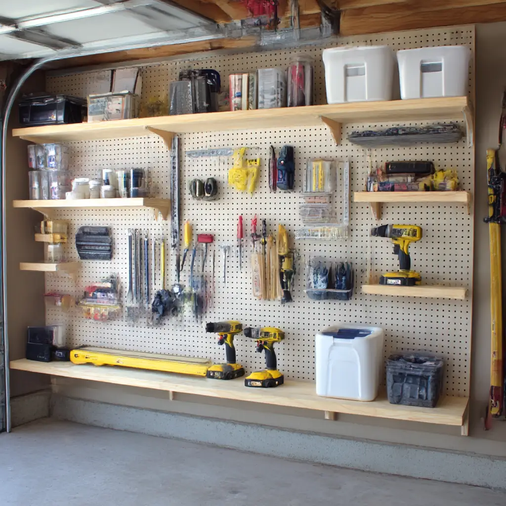 Pegboard shelving combos
