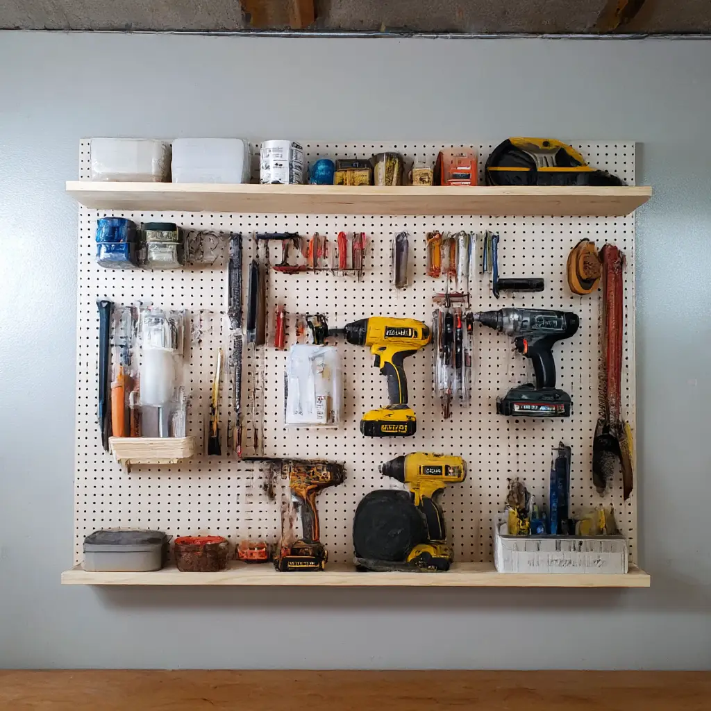 Pegboard with Mini-Shelves