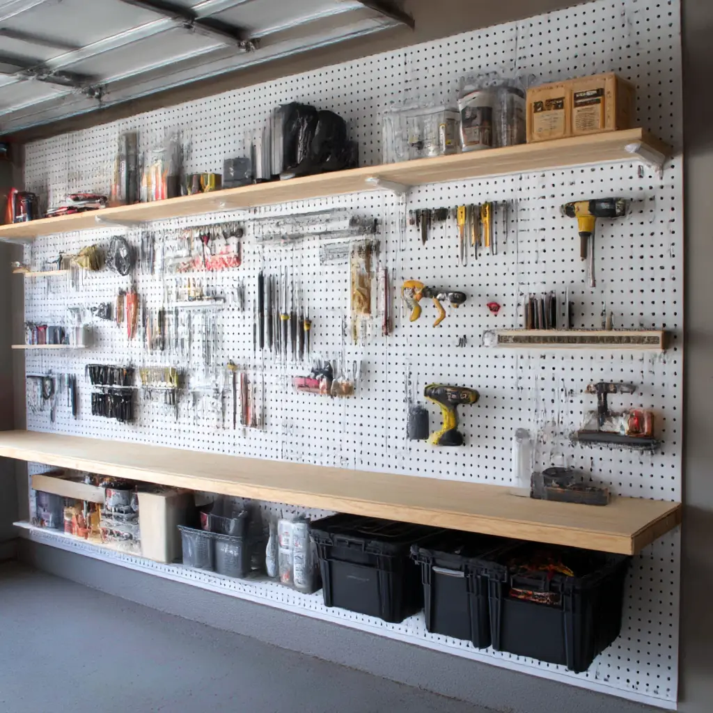 Pegboard with Shelving