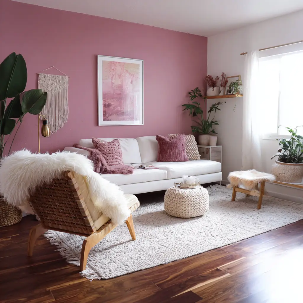 Pink Accent Wall