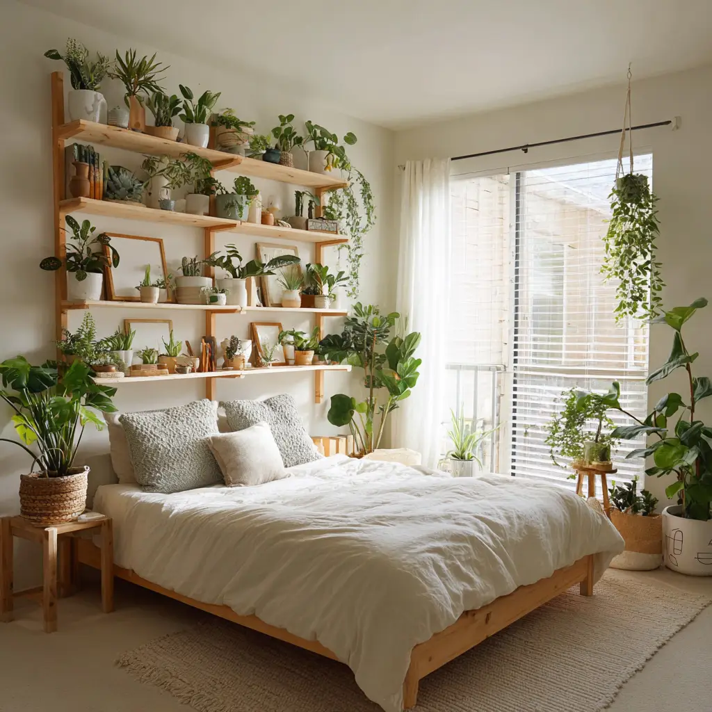Plant Shelf by the Bed