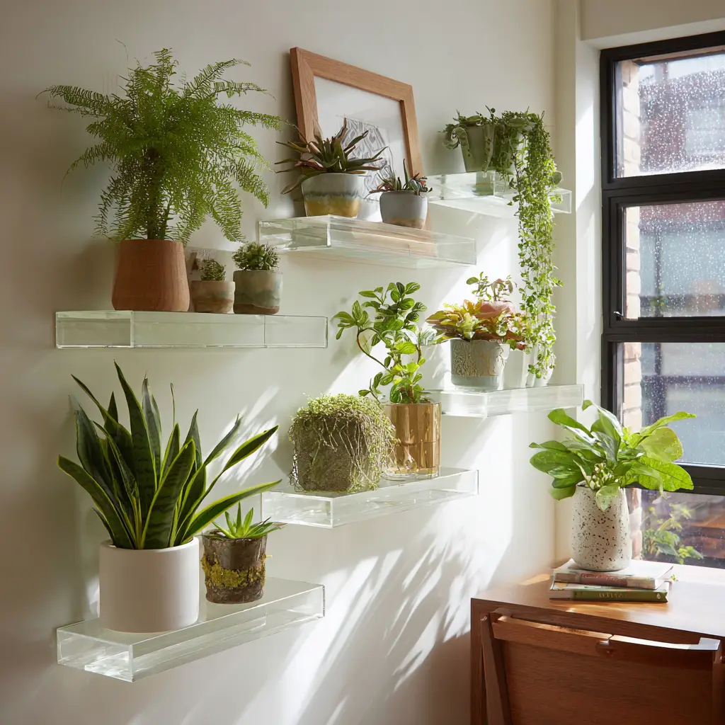 Plants on Floating Shelves