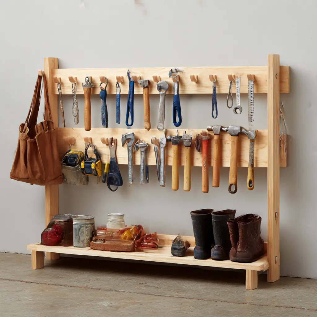 Portable coat rack for tools