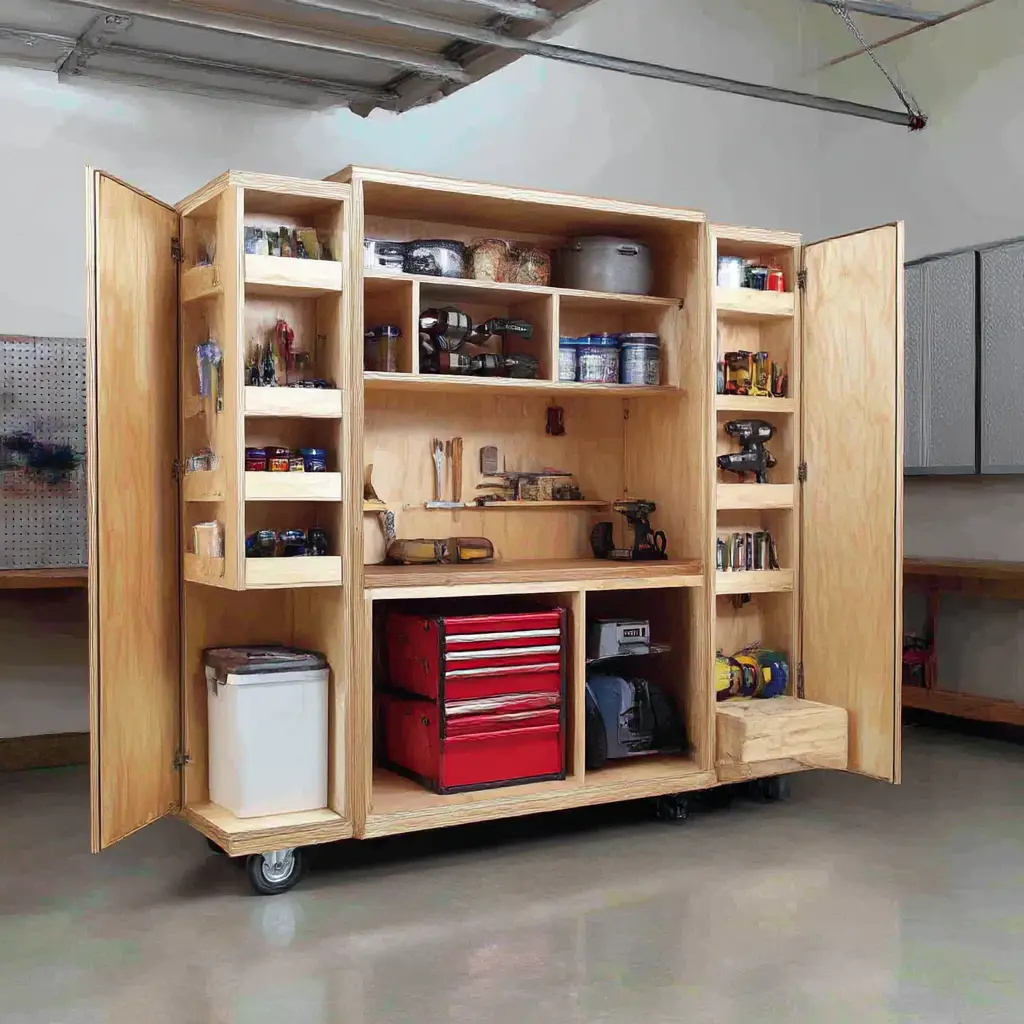 Rolling cabinets on wheels