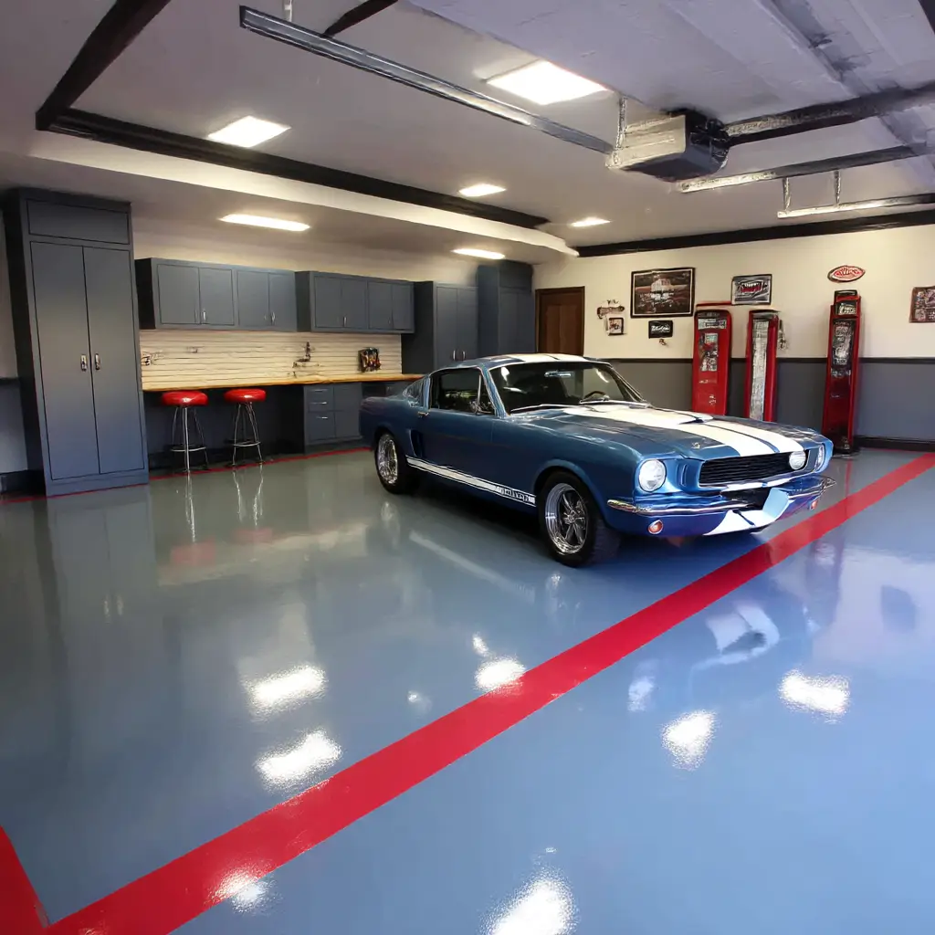 Rubber flooring with accent colors
