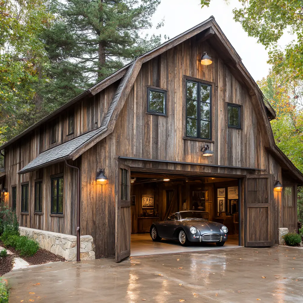 Rustic Barn-Style Garage