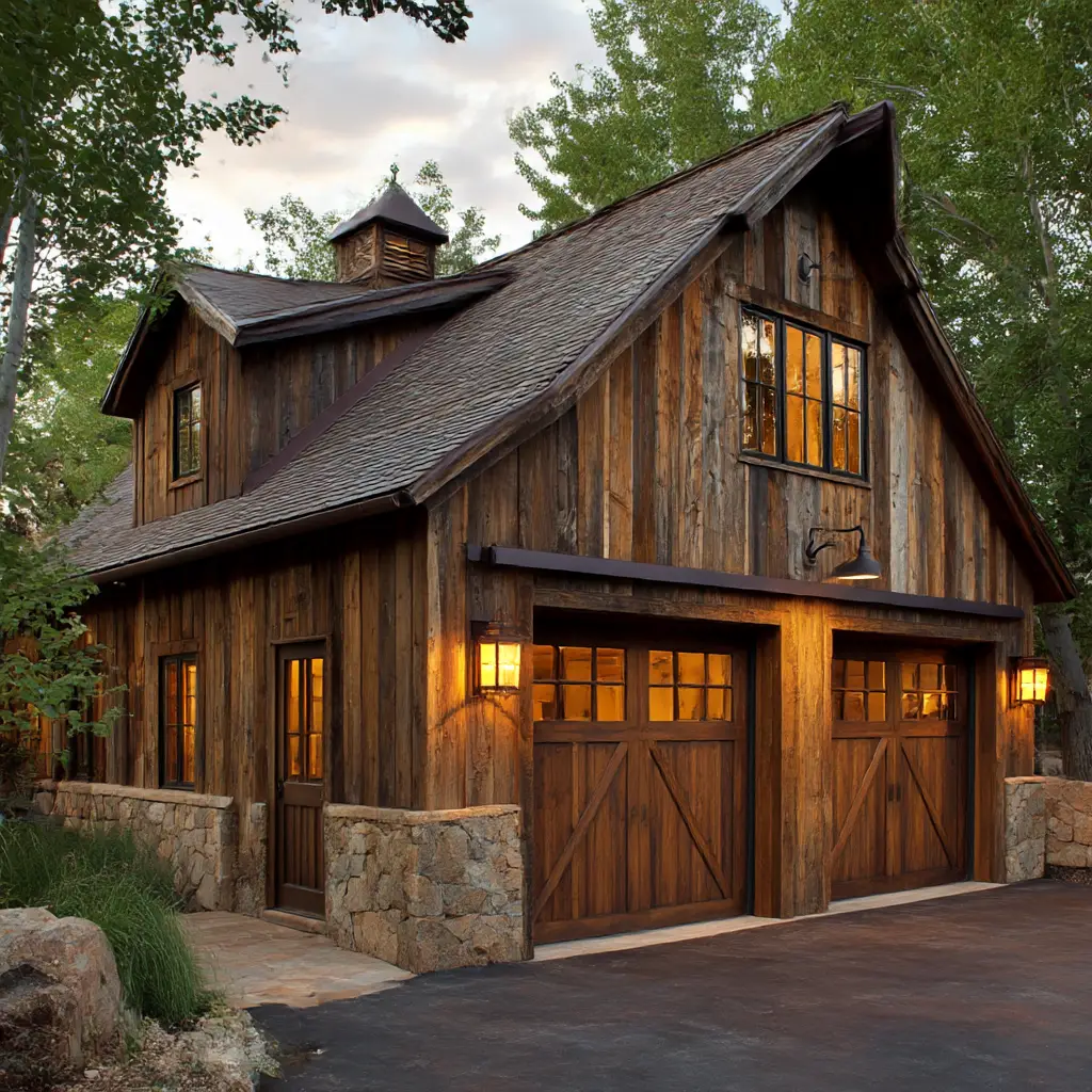 Rustic Barn-Style Garage