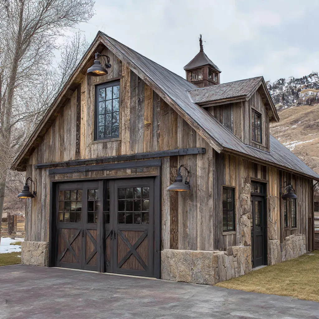 Rustic Barn-Style Garage