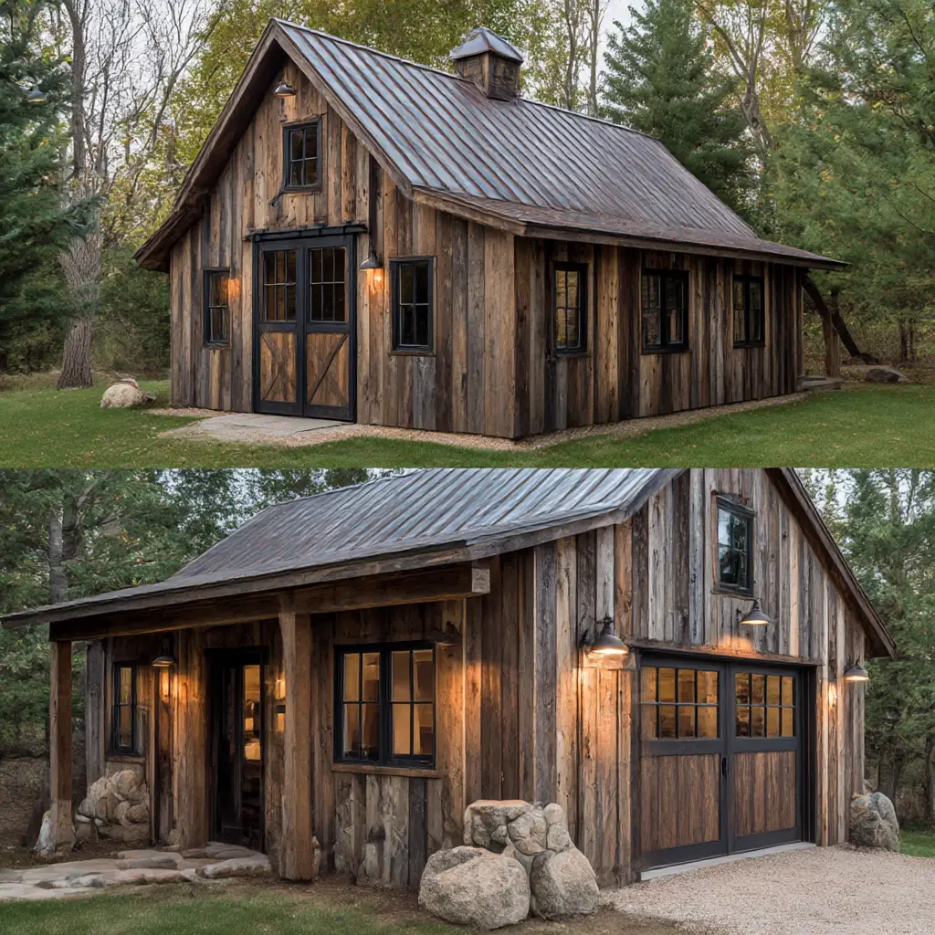 Rustic Barn-Style Garage
