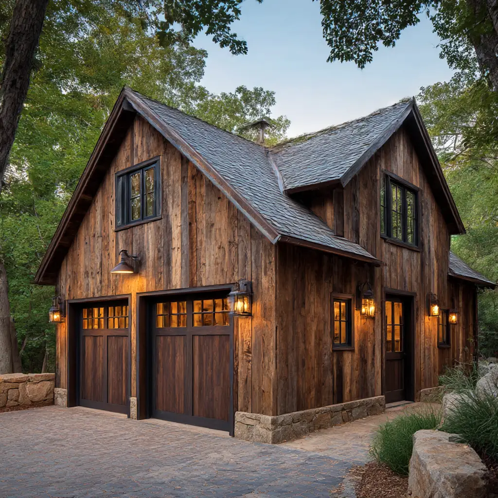 Rustic Barn-Style Garage